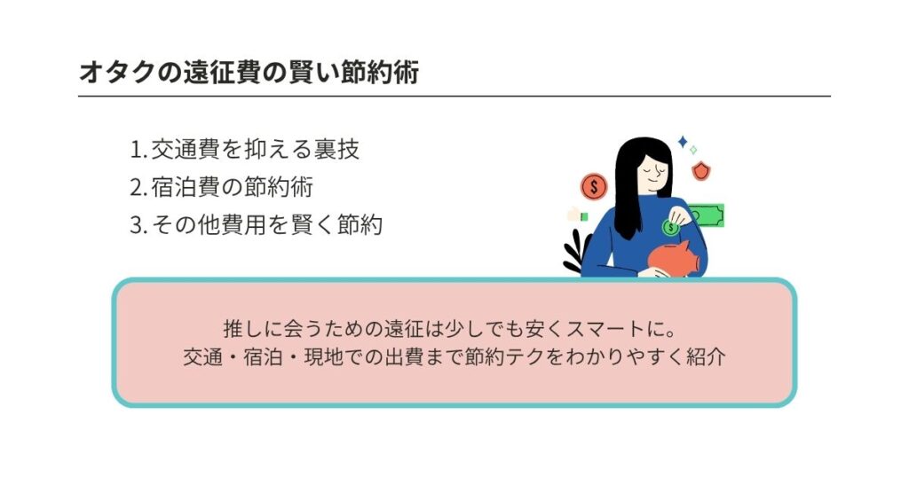 オタクの遠征費平均を徹底解説!目的地・手段別の相場や節約術もの画像