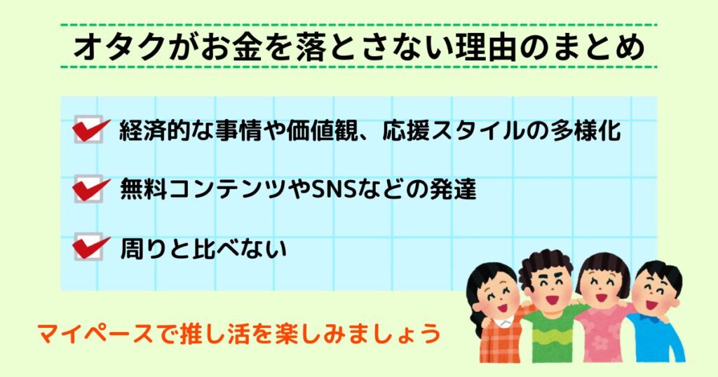 オタクがお金を落とさないのはなぜ?経済状況や応援スタイルも解説の画像 オタクがお金を落とさないのはなぜ?経済状況や応援スタイルも解説の画像