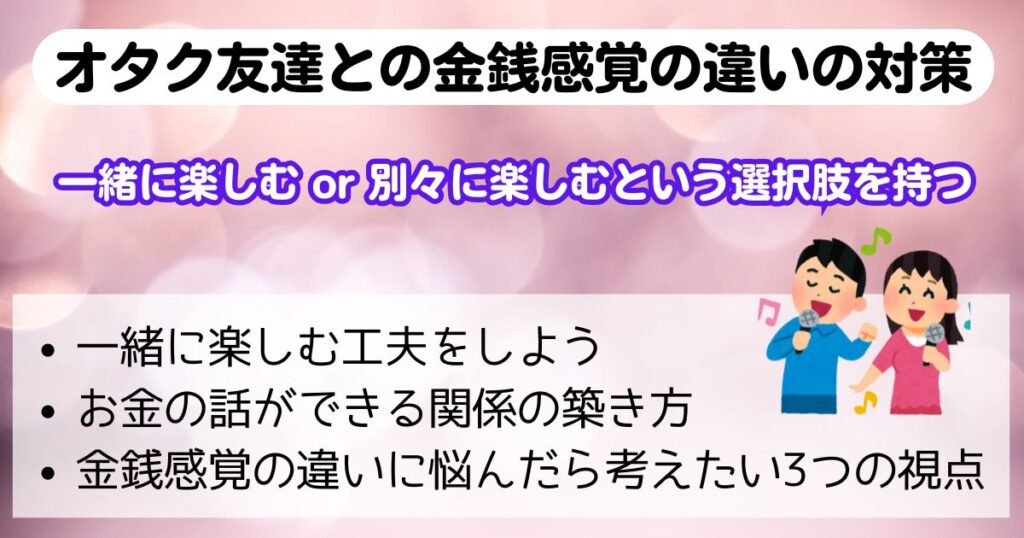 オタク友達と金銭感覚が合わない対策理解を深めるコツを完全ガイドの画像