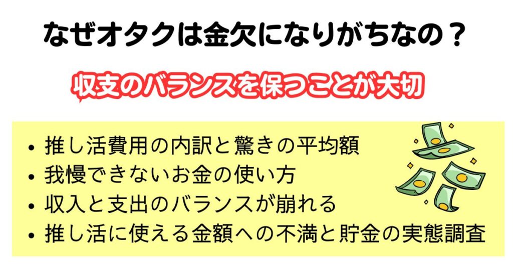 オタクはお金がない金欠の理由と推し活を両立するやりくり術を紹介の画像