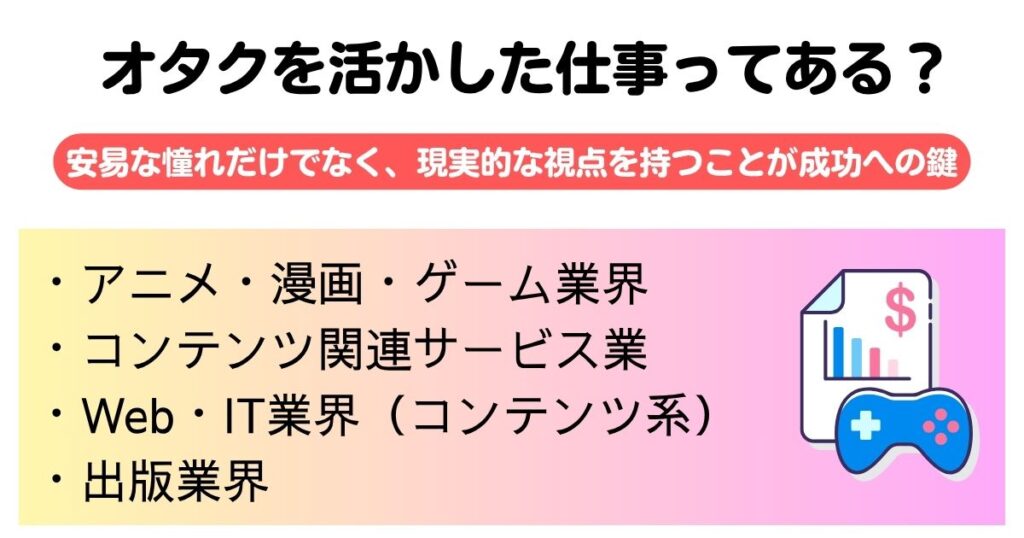 オタクの仕事のおすすめ徹底解説オタ活しやすく向いているのは何の画像