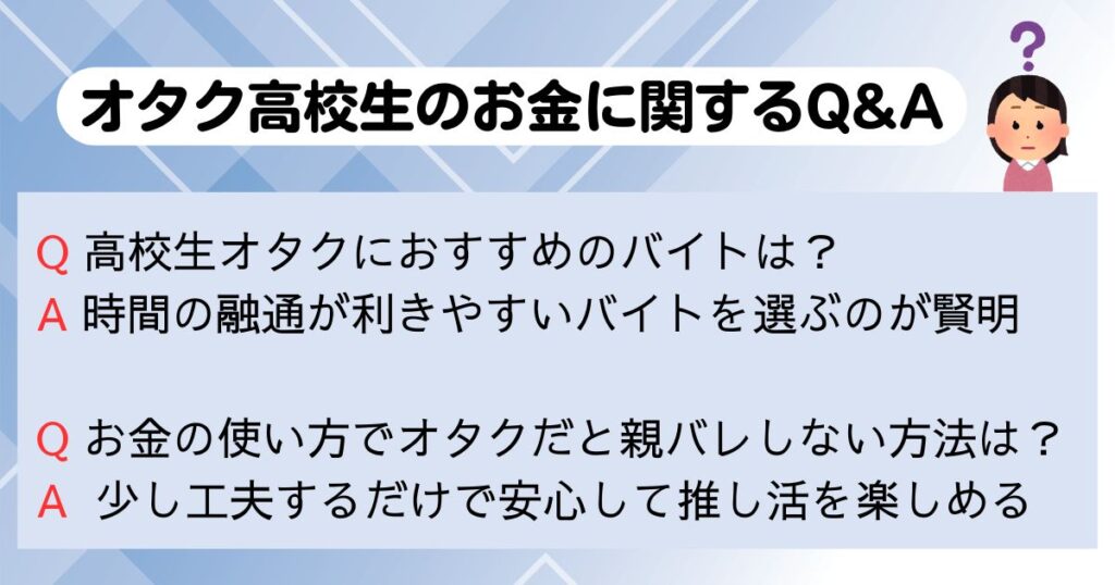 オタク高校生のお金はどこから出てるアルバイトや親からの画像