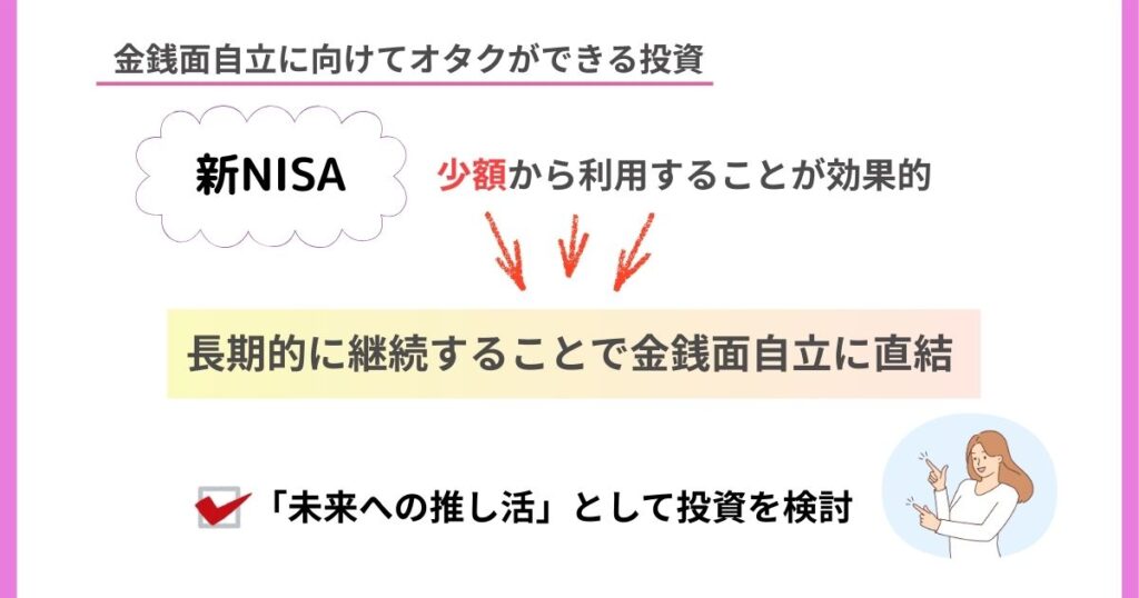 金銭面自立に向けてオタクができる投資の画像