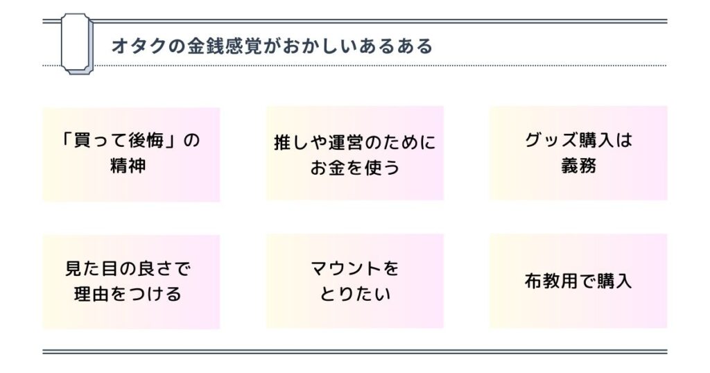 オタクの金銭感覚がおかしいあるあるの画像