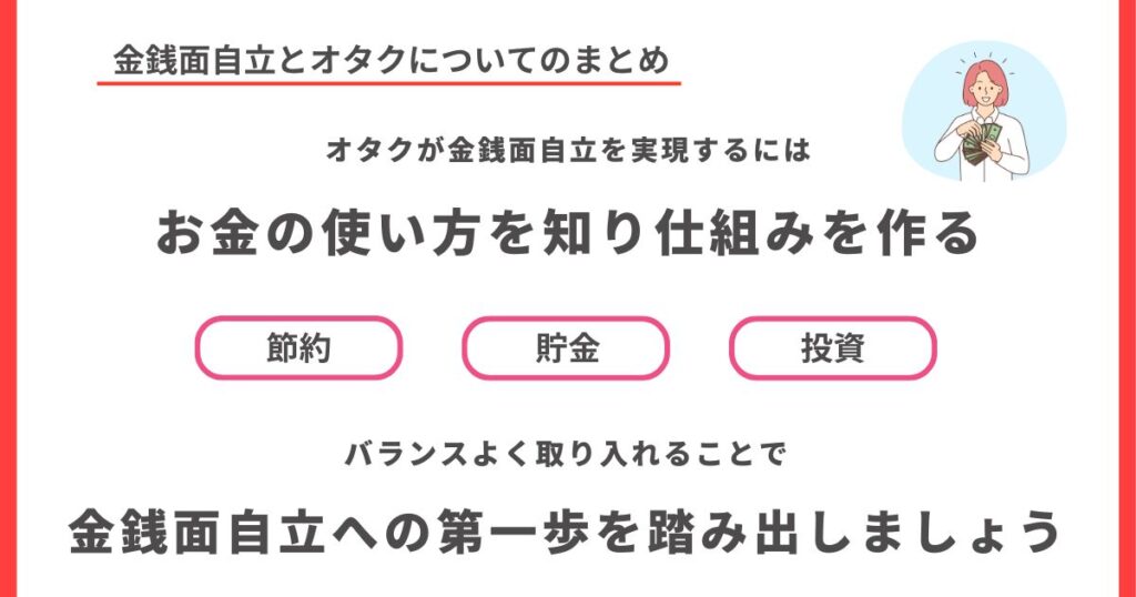 金銭面自立とオタクについてのまとめの画像