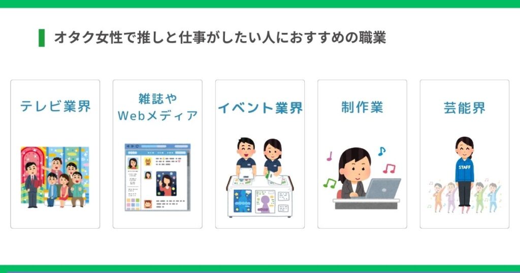 オタク女性で推しと仕事がしたい人におすすめの職業の画像