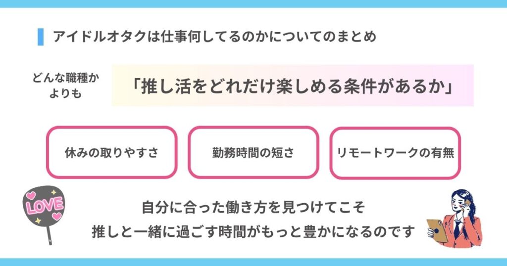 アイドルオタクは仕事何してるのかについてのまとめの画像