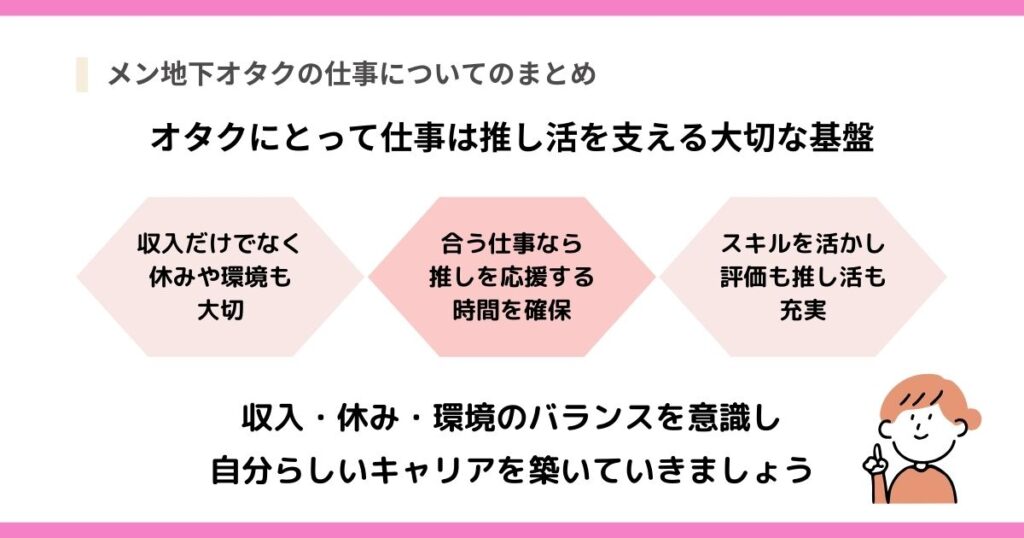 メン地下オタクの仕事についてのまとめの画像
